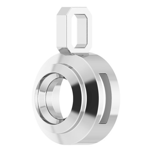 Bezel Set Solitaire Pendant Mounting in 18 Karat White Gold for Round Stone, 0.9 grams