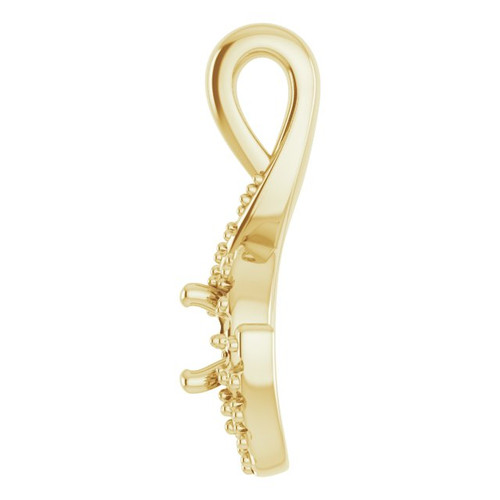 Accented Pendant Mounting in 10 Karat Yellow Gold for Round Stone, 1.56 grams