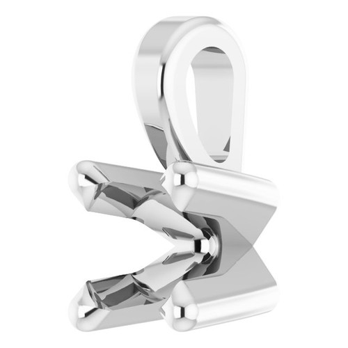 Solitaire Necklace or Pendant Mounting in Platinum for Round Stone, 0.46 grams