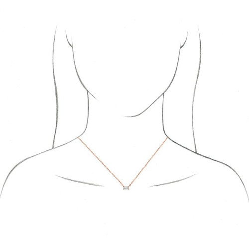Baguette Solitaire Necklace or Center Mounting in 14 Karat Yellow Gold for Straight baguette Stone, 0.13 grams