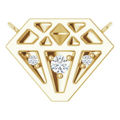 Tiny Diamond Necklace or Center Mounting in 14 Karat Yellow Gold for Round Stone, 2.16 grams