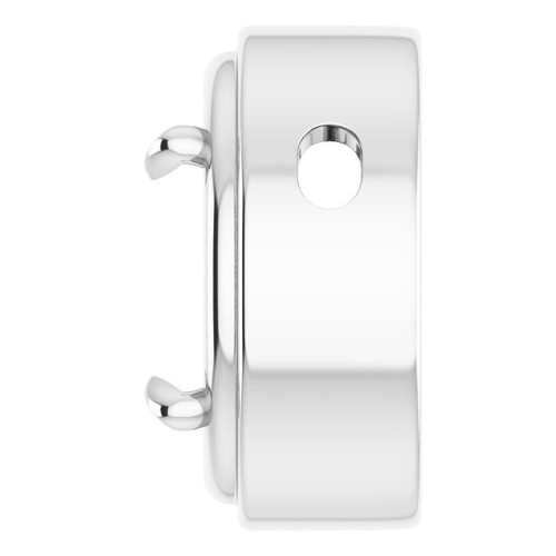 Solitaire Pendant Mounting in 18 Karat White Gold for Oval Stone, 6.75 grams