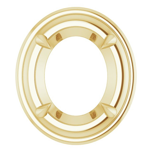Solitaire Pendant Mounting in 14 Karat Yellow Gold for Oval Stone, 5.93 grams