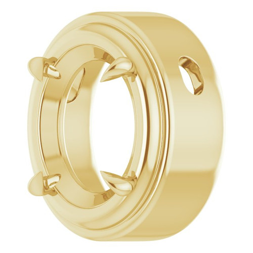 Solitaire Pendant Mounting in 18 Karat Yellow Gold for Oval Stone, 7.1 grams