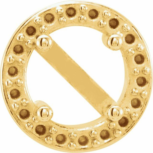 Round 4 Prong Halo Style Earrings Mounting in 14 Karat Yellow Gold for Round Stone, 0.77 grams