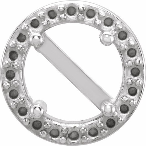 Round 4 Prong Halo Style Earrings Mounting in Platinum for Round Stone, 1.21 grams