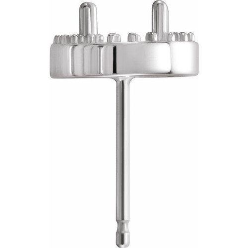 Round 4 Prong Halo Style Earrings Mounting in Platinum for Round Stone, 1.21 grams