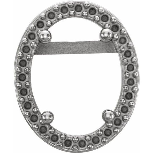 Halo Style Earrings Mounting in Platinum for Oval Stone, 2.3 grams