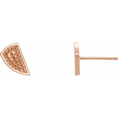Geometric Earrings Mounting in 14 Karat Rose Gold for Round Stone, 0.5 grams