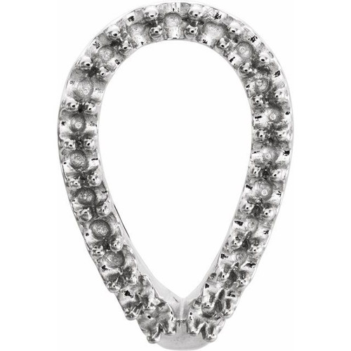 Geometric J Hoop Earrings Mounting in 14 Karat White Gold for Round Stone, 0.53 grams