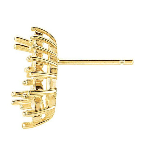 Graduated Cluster Earrings Mounting in Platinum for Pear Stone, 1.78 grams