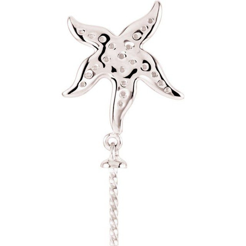 Starfish Pearl Earrings Mounting in 18 Karat White Gold for Generic paspaley Stone, 2.55 grams