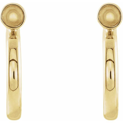 Bezel Set Huggie Earrings Mounting in 14 Karat Yellow Gold for Round Stone, 0.44 grams
