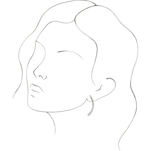 Baguette Accented Curved Bar Earrings Mounting in 14 Karat Yellow Gold for Tapered baguette Stone, 1.13 grams