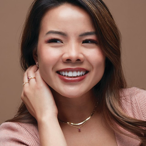 Accented Huggie Earrings Mounting in 14 Karat Rose Gold for Round Stone, 0.64 grams