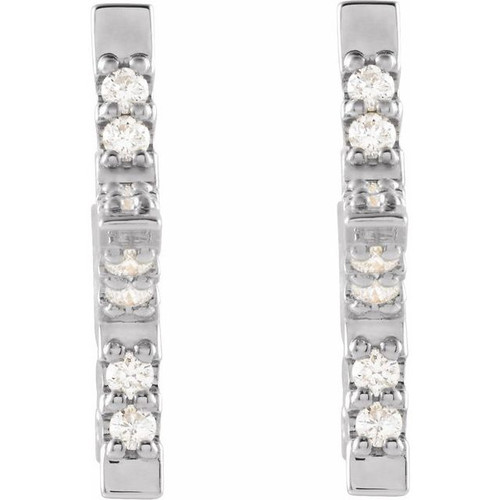 Star Hoop Earrings Mounting in Platinum for Round Stone, 4.53 grams