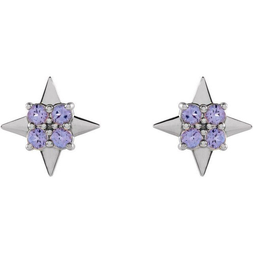 Celestial Earrings Mounting in Platinum for Round Stone, 2.56 grams