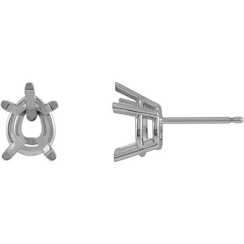 Pear 5 Prong Stud Earrings Mounting in Sterling Silver for Pear shape Stone, 0.33 grams