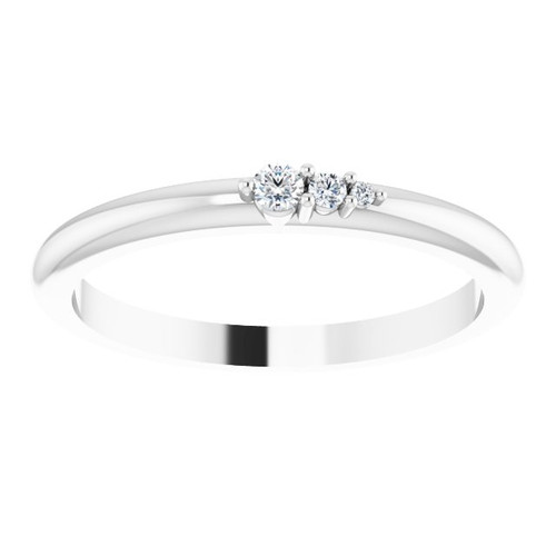 Sterling Silver .05 CTW Natural Diamond Graduated Stackable Ring
