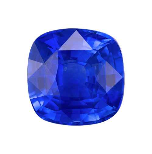 2.52 Carat Genuine Blue Sapphire Gemstone, Cushion Shape, 7.4 x 7.4 mm, Rich Blue