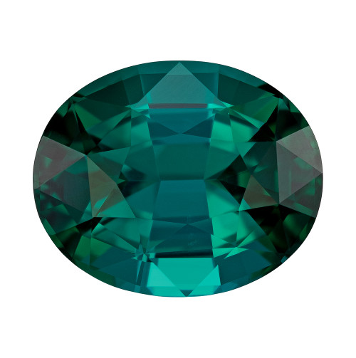 9.53 Carat Blue Green Tourmaline Gemstone, Oval Shape, 14.2 x 11.6 mm, Super Gem