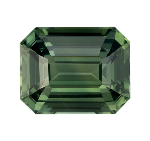 4.24 Carat Lovely Green Sapphire Gem, Octagon Cut, 10.1 x 8 mm