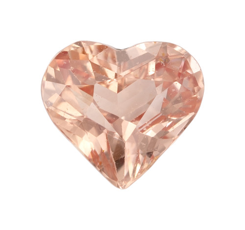 1.13 Carat Peach Sapphire Gem, Heart Cut, .1 x 6.7 mm