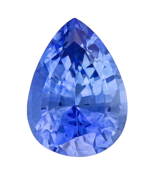 0.94 Carat Brilliant Blue Sapphire Gem, Pear Shape, 7.1 x 5.1 mm