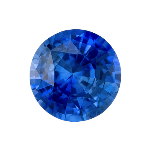 1.25 Carat Gemmy Blue Sapphire Gemstone, Round Shape, 6.3 mm, Rich Blue Color