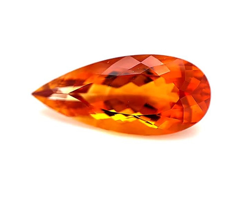 Pear Shape, 12.5 carats Orange Loose Citrine Gem, 22.2 x 12.02 x 9.14