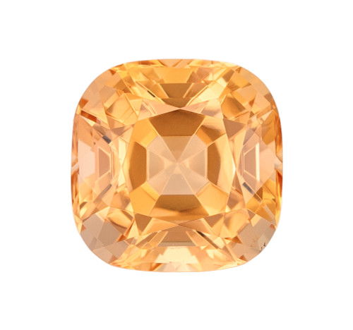 Fine 1.67 Ct. Golden Peach Precious Topaz Gem, Cushion Shape, 6.5 mm