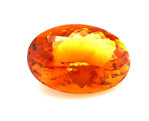 Oval Shape, 13.67 carats Orange Loose Citrine Gem, 17.52 x 15.15 x 9.7