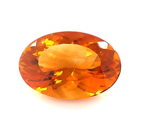 Oval Shape, 11.66 carats Orange Loose Citrine Gem, 17.12 x 14.23 x 9.25