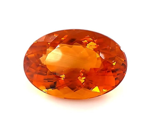 Oval Shape, 10.11 carats Orange Loose Citrine Gem, 15.85 x 13.14 x 8.9