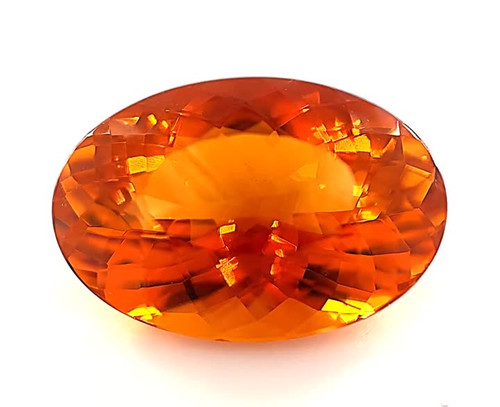 Oval Shape, 14.85 carats Orange Loose Citrine Gem, 17.87 x 15.21 x 10.36