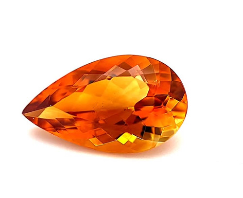 Pear Shape, 8.97 carats Orange Loose Citrine Gem, 17.17 x 12.51 x 8.32
