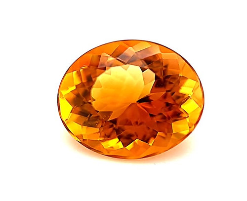 Round Shape, 5.77 carats Orange Loose Citrine Gem, 12.03 x 7.98