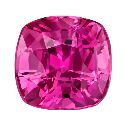 1.48 Carat Intense Hot Pink Sapphire Ring Gem, Cushion Shape, 6.1 x 5.9 mm