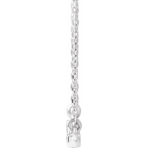 14 Karat White Gold Natural Diamond French to Set Bar Necklace 1/8 CTW, 16 Inch - $917