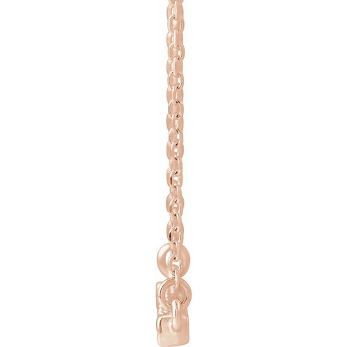 14K Rose 1/8 CTW Natural Diamond French-Set Bar 18" Necklace