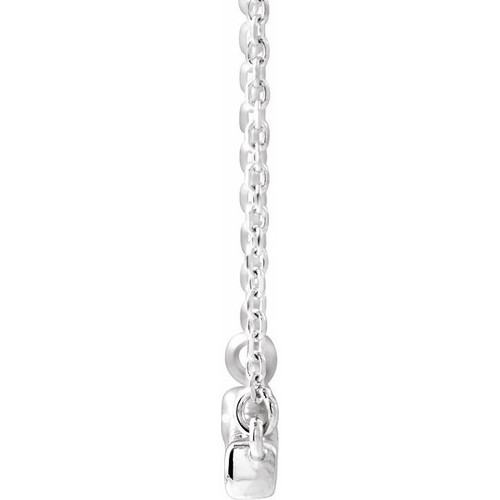 Sterling Silver 1/4 CTW Natural Diamond French-Set Bar 18" Necklace