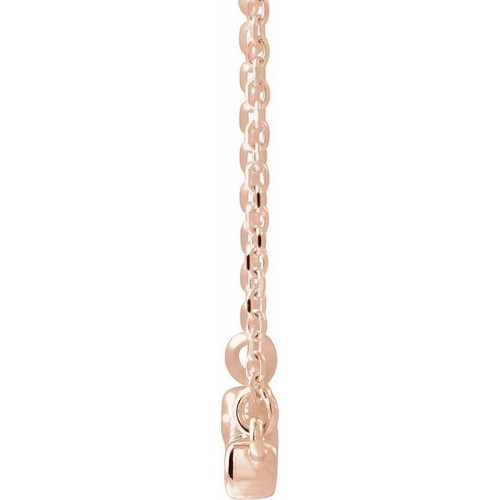 14 Karat Rose Gold Natural Diamond French to Set Bar Necklace 1/4 CTW, 18 Inch - $1,100