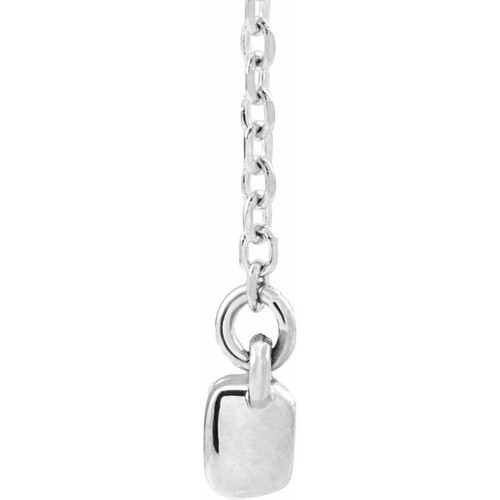 14 Karat White Gold Natural Diamond French to Set Bar Necklace 1/2 CTW, 18 Inch - $1,512