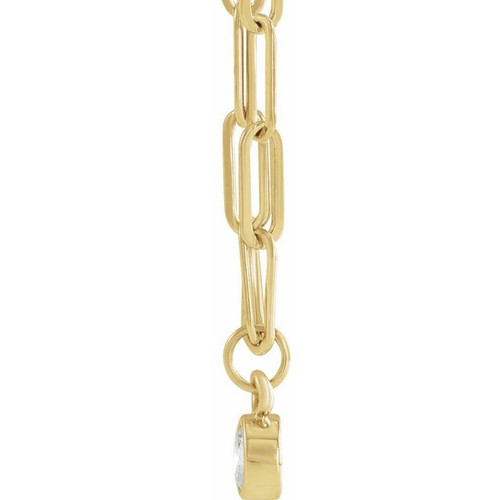 14 Karat Yellow Gold Natural Diamond Micro Bezel to Set Necklace 1/10 CT, 16 Inch - $1,178