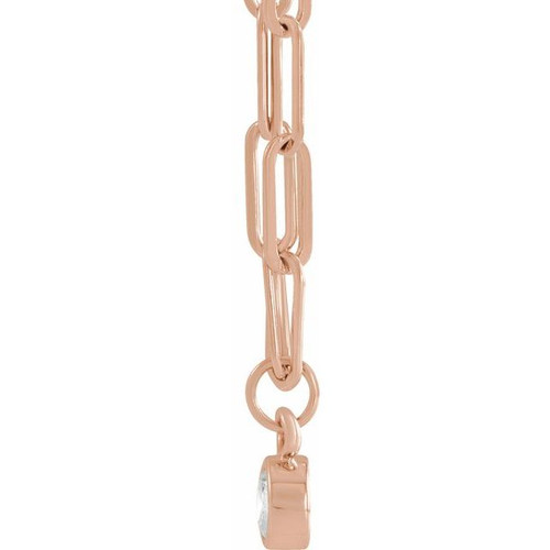 14 Karat Rose Gold Natural Diamond Micro Bezel to Set Necklace 1/10 CT, 18 Inch - $1,260