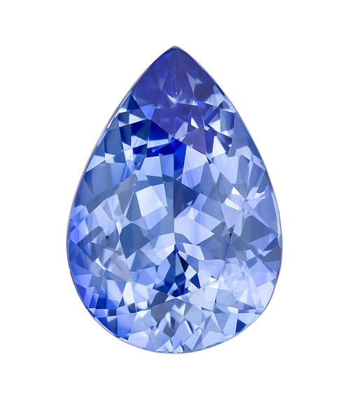 2.15 Carat Cornflower Blue Sapphire Gemstone, Pear Cut, 10.2 x 7.1 mm