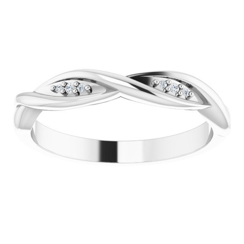 Sterling Silver .02 CTW Natural Diamond Stackable Twisted Ring