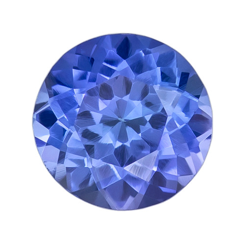0.58 Carats, Bluish Purplish Color Tanzanite Gem, Round Shape, 5.3 mm