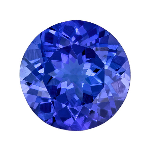1.03 Carats, Bluish Purplish Color Tanzanite Gem, Round Shape, 6.6 mm