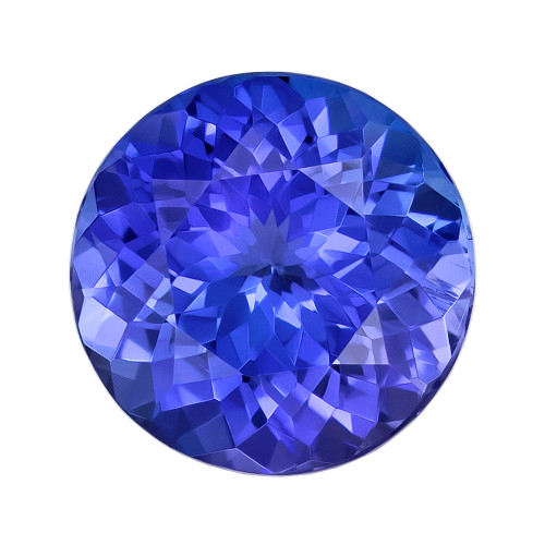 1.25 Carats, Bluish Purplish Color Tanzanite Gem, Round Shape, 7 mm